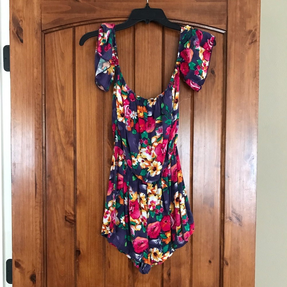 Floral shorts romper